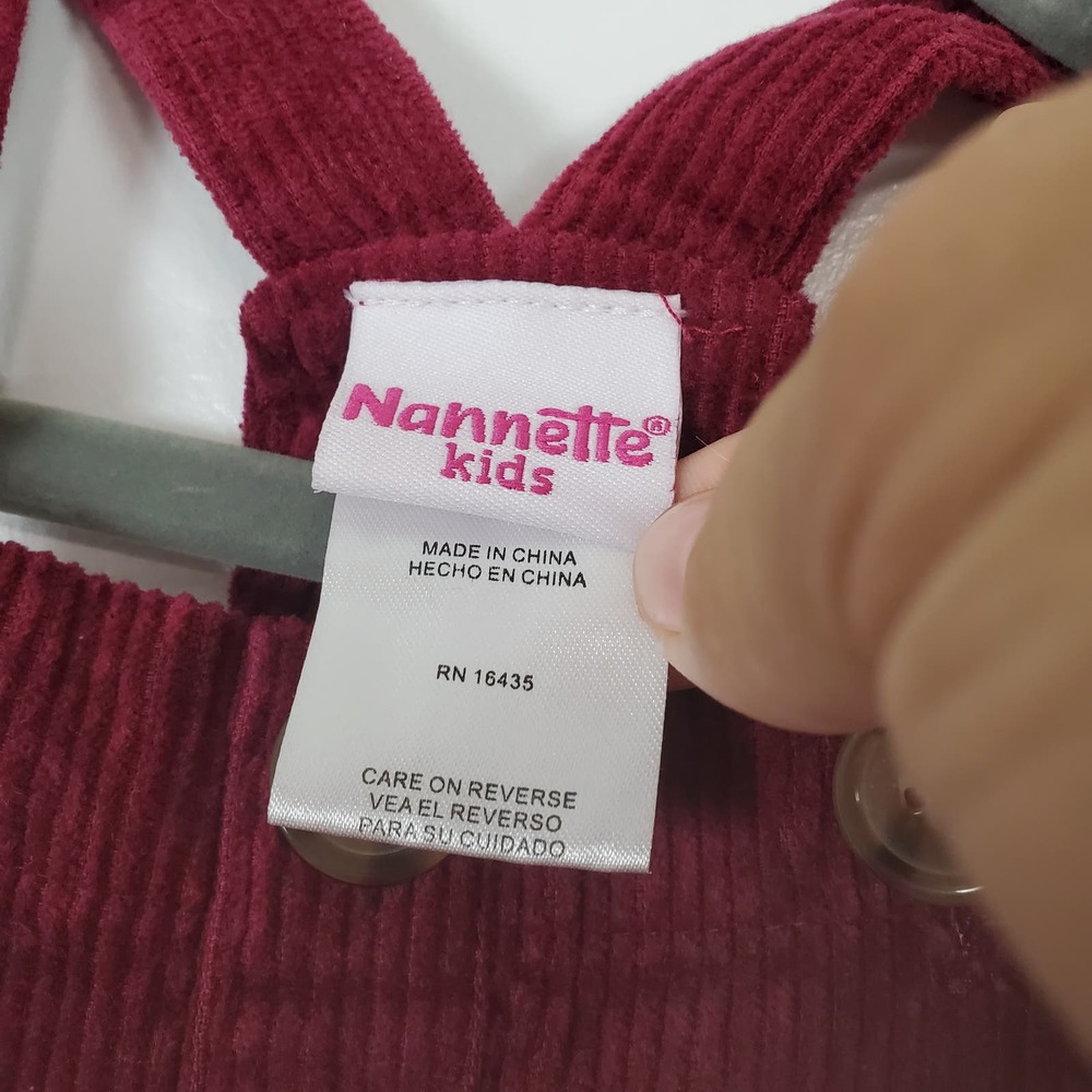 Nannette Kids corduroy jumper dress deep red 2T - Picture 4 of 4